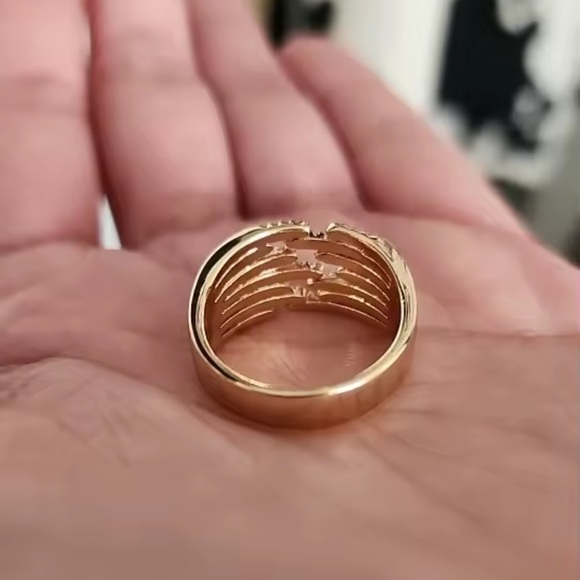 Anthropologie Spiral Gold Crystal Ring - Picture 7 of 14